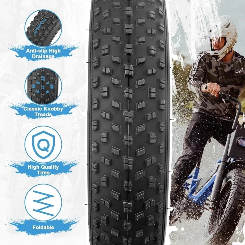 16 Inch Fat Bike Tire 4.0 Heavy Duty Off-Road Tire for E-Bike - High Traction