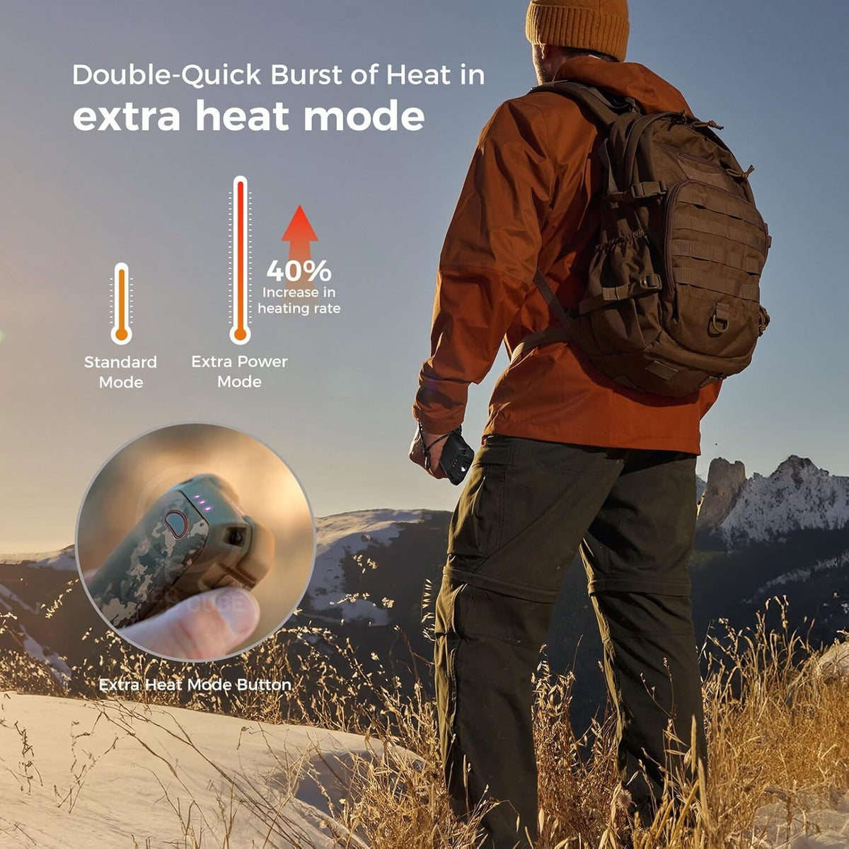 Waterproof Rechargeable Hand Warmers 10000mAh for Hunting & Outdoor Use