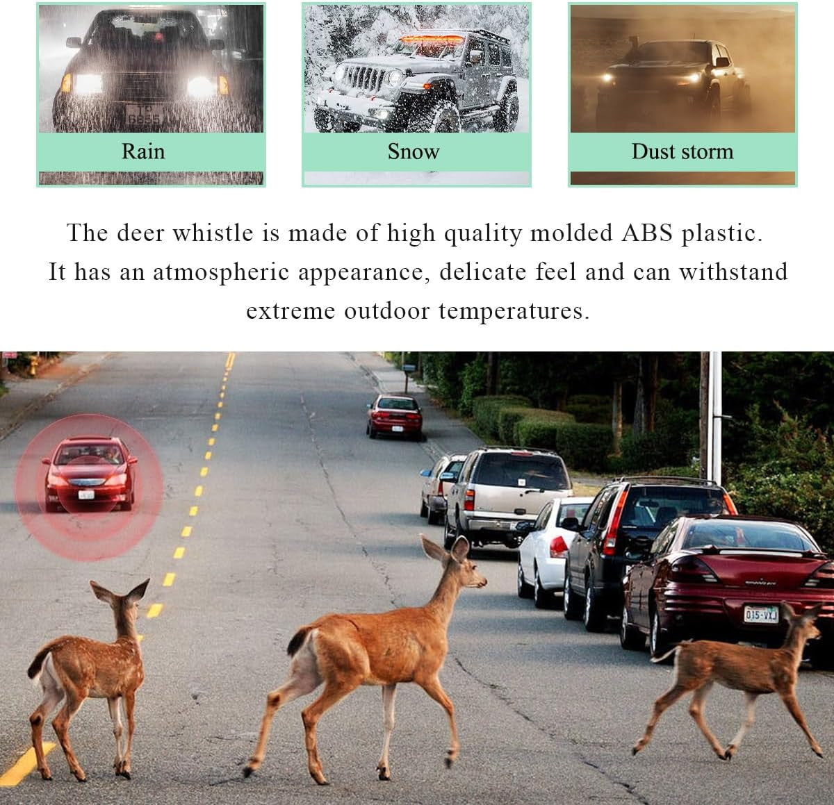 4 Pack Deer Warning Whistles for Car Safety Ultrasonic Animal Repellent