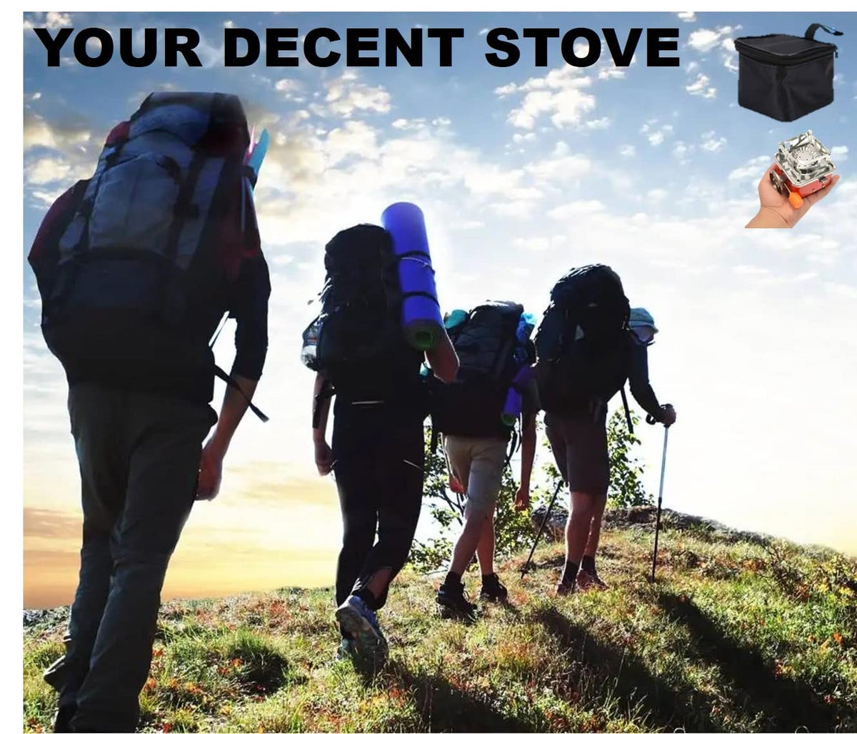 Portable Camping Stove with Piezo Ignition - Foldable Single Burner