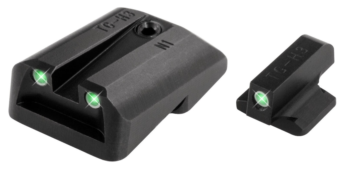 Tritium Night Sight Set for Kimber 1911 Green & White Dots - Solid Steel