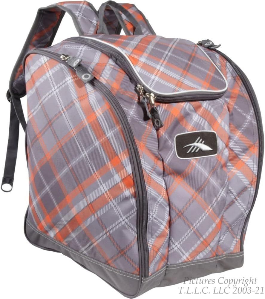 High Sierra Snowboard Ski Bootbag with Trapezoid Diamond Plaid Design - Backpack with Bonuses