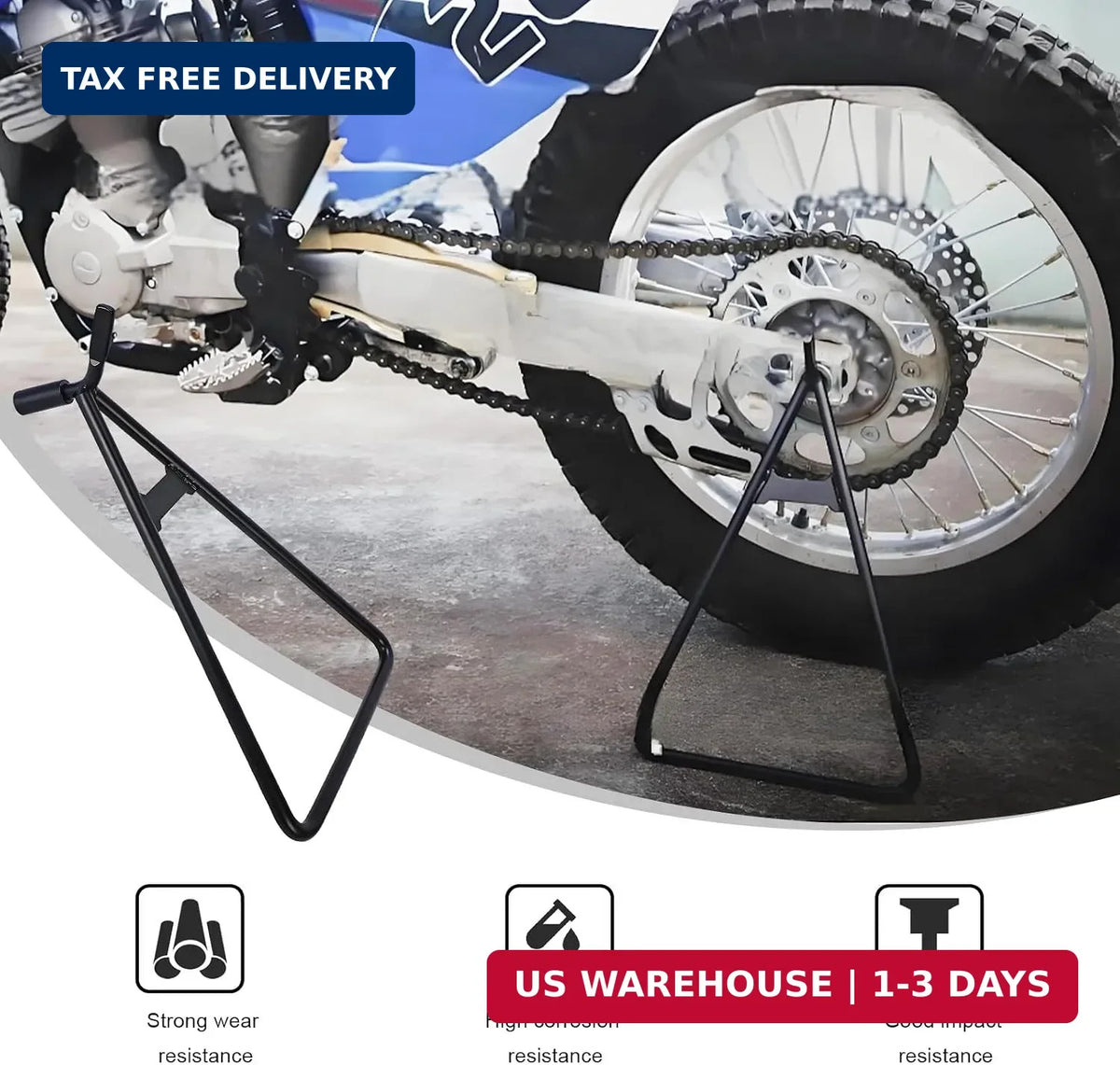 Heavy Duty Steel Motorcycle Kickstand for Dirt Bikes - Stable Triangular Support