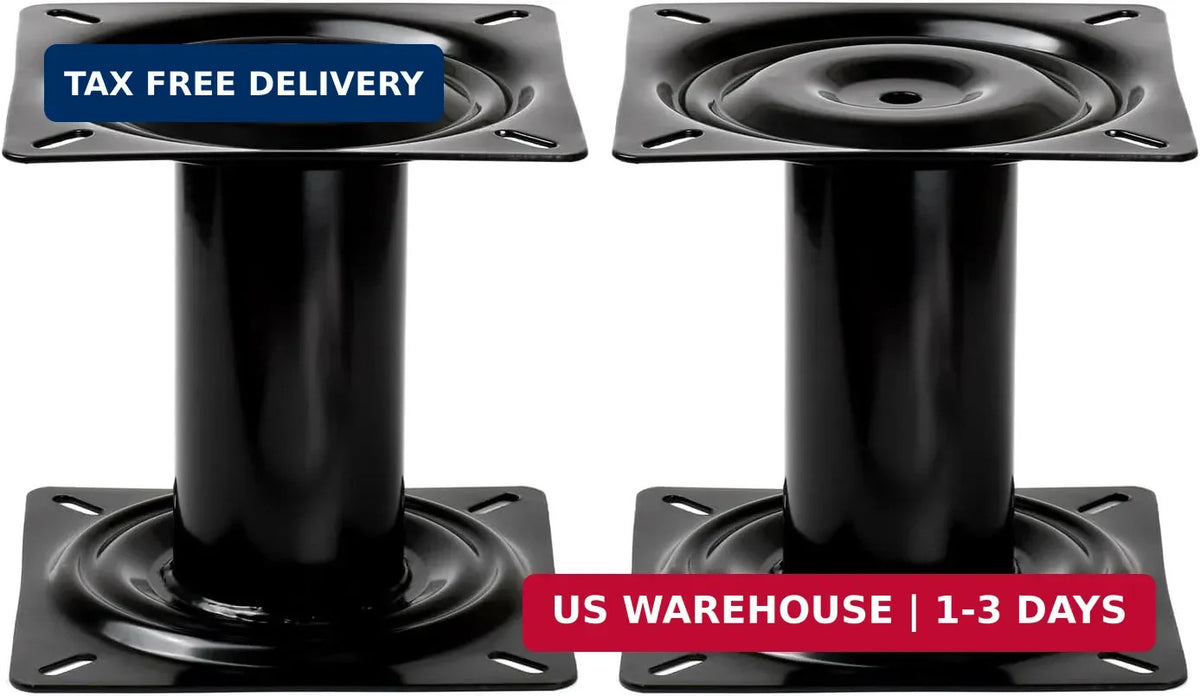 7 Inch Marine Boat Seat Pedestal Base Mount - Fixed, 2 Pack