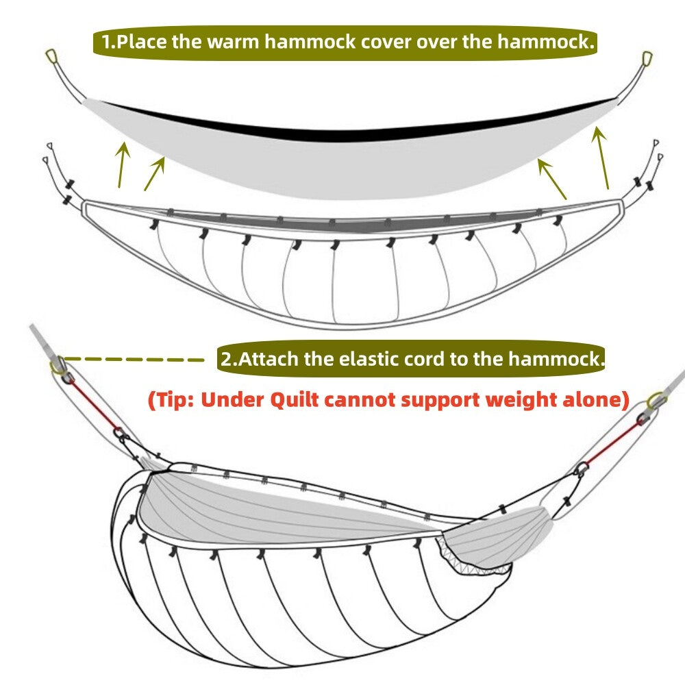 Portable Hammock Underquilt 8ft x 4ft Full Length Camping Blanket for Hiking