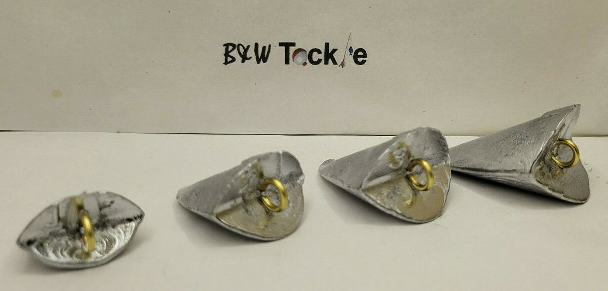 Surf Fishing Frog Tongue Sinkers - Lead Wedge Weights for Beach Casting