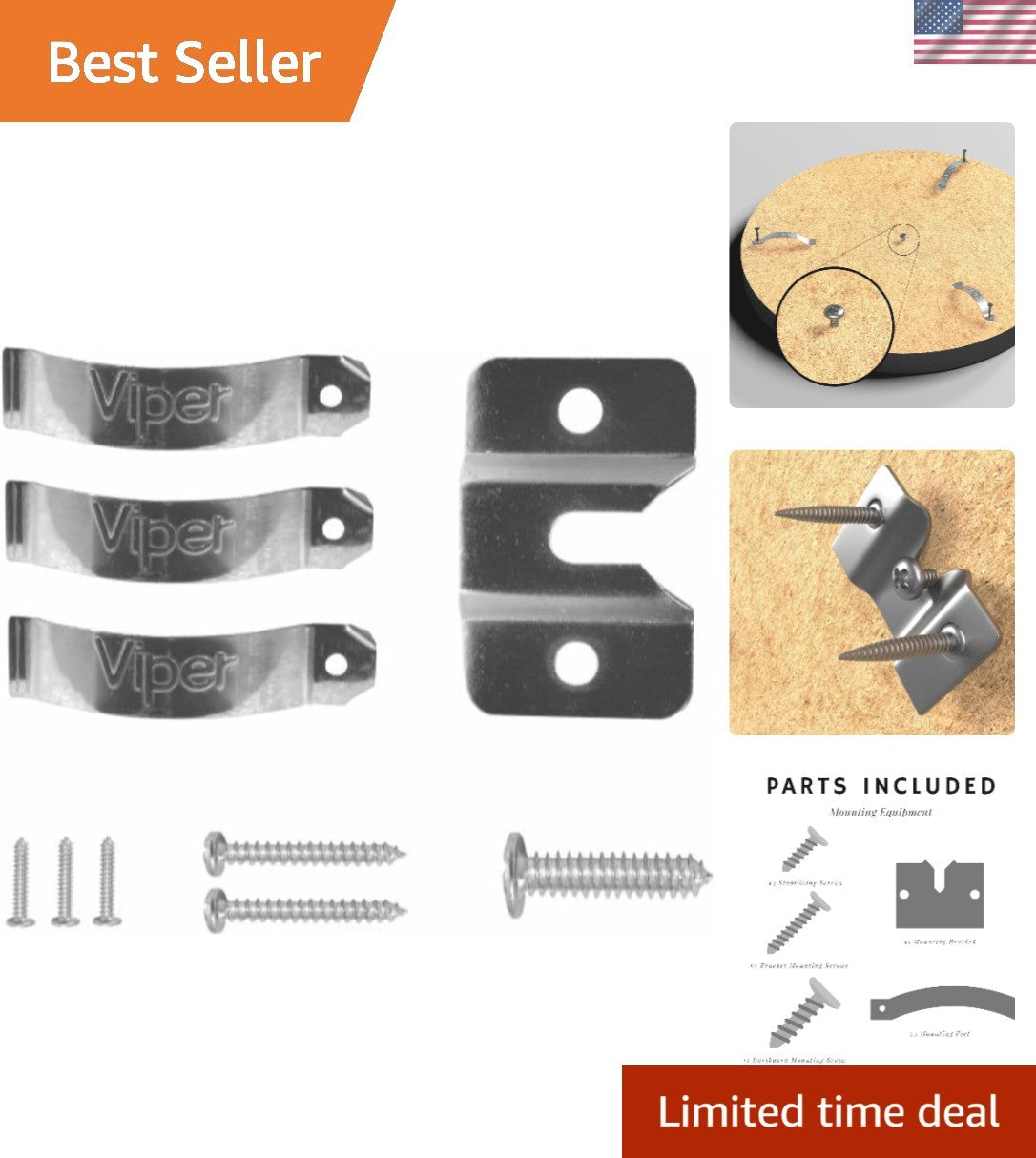 Universal Dartboard Mounting Hardware Kit in Silver – Easy Install & Stability