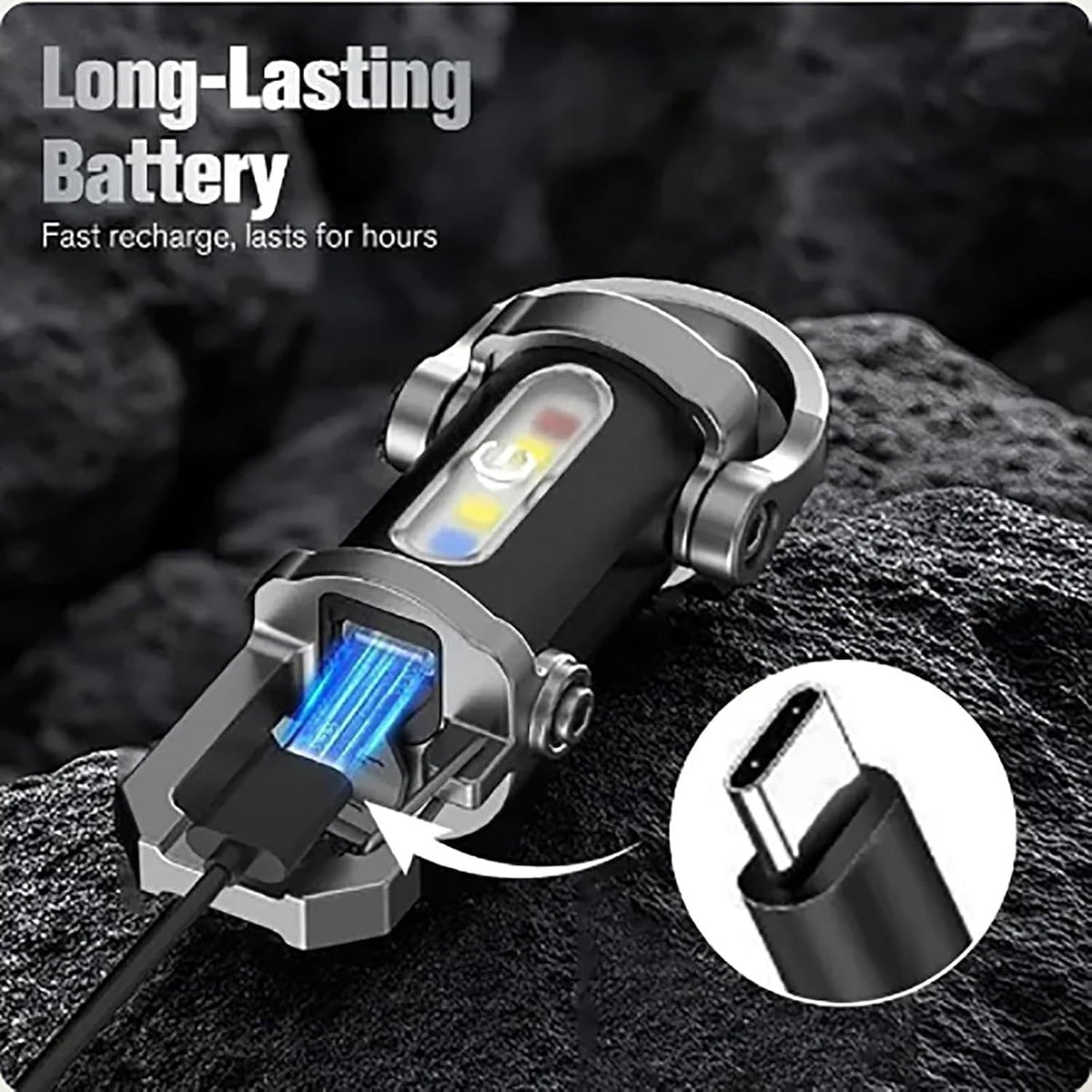 Rechargeable LED Keychain Flashlight 4 Pack - Super Bright Compact Portable