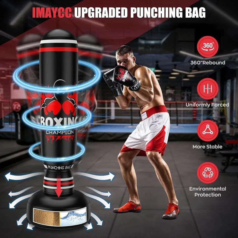 Adult Freestanding Punching Bag with Stand - 70 Inch Boxing Kickboxing Equipment