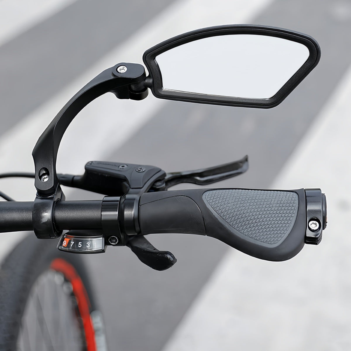 Bike Handlebar Rear View Mirrors Pair - Adjustable Rectangle Back Mirrors for E-Bike & Bicycle
