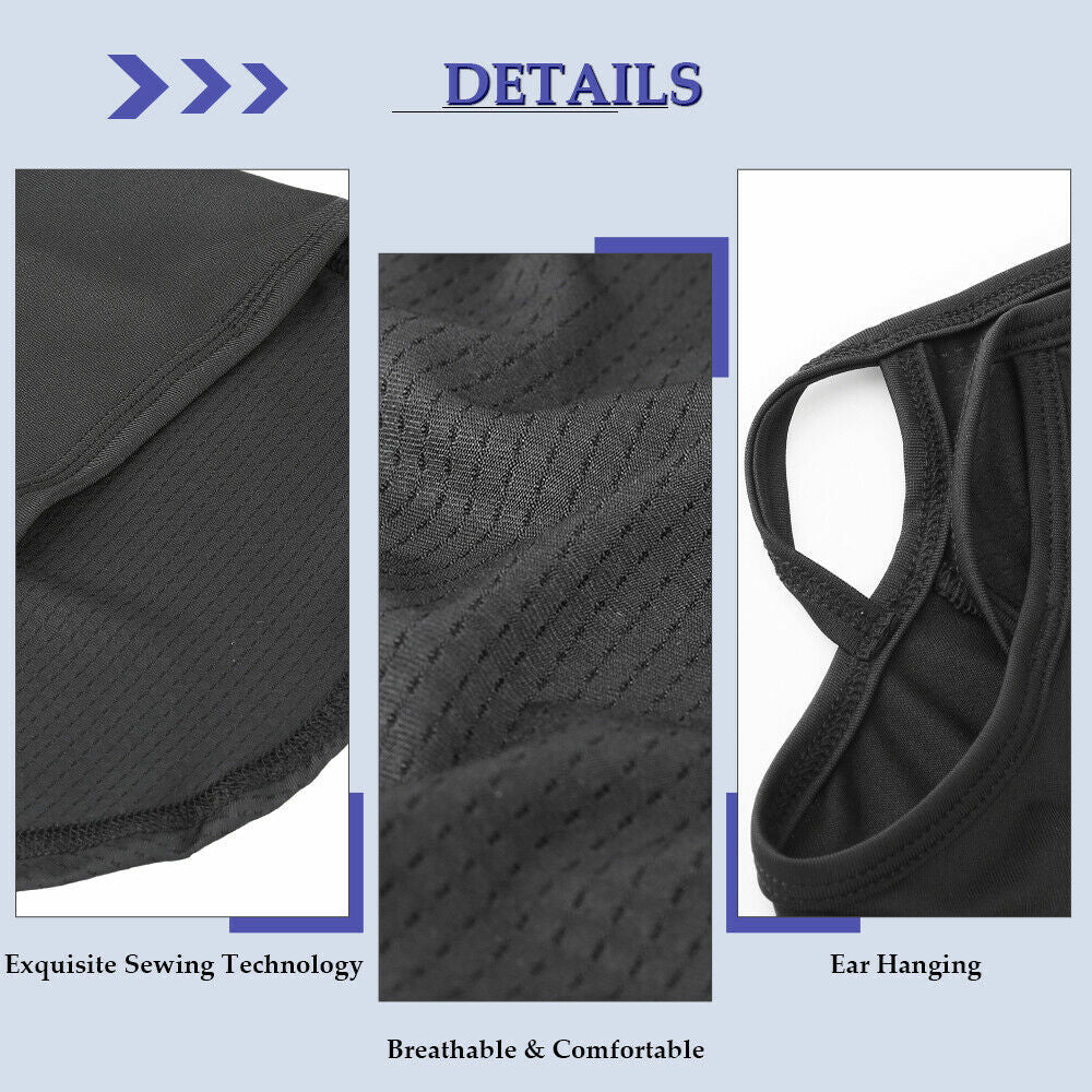 Reversible Breathable Face Mask Neck Gaiter Bandana Cover with Ear Loops