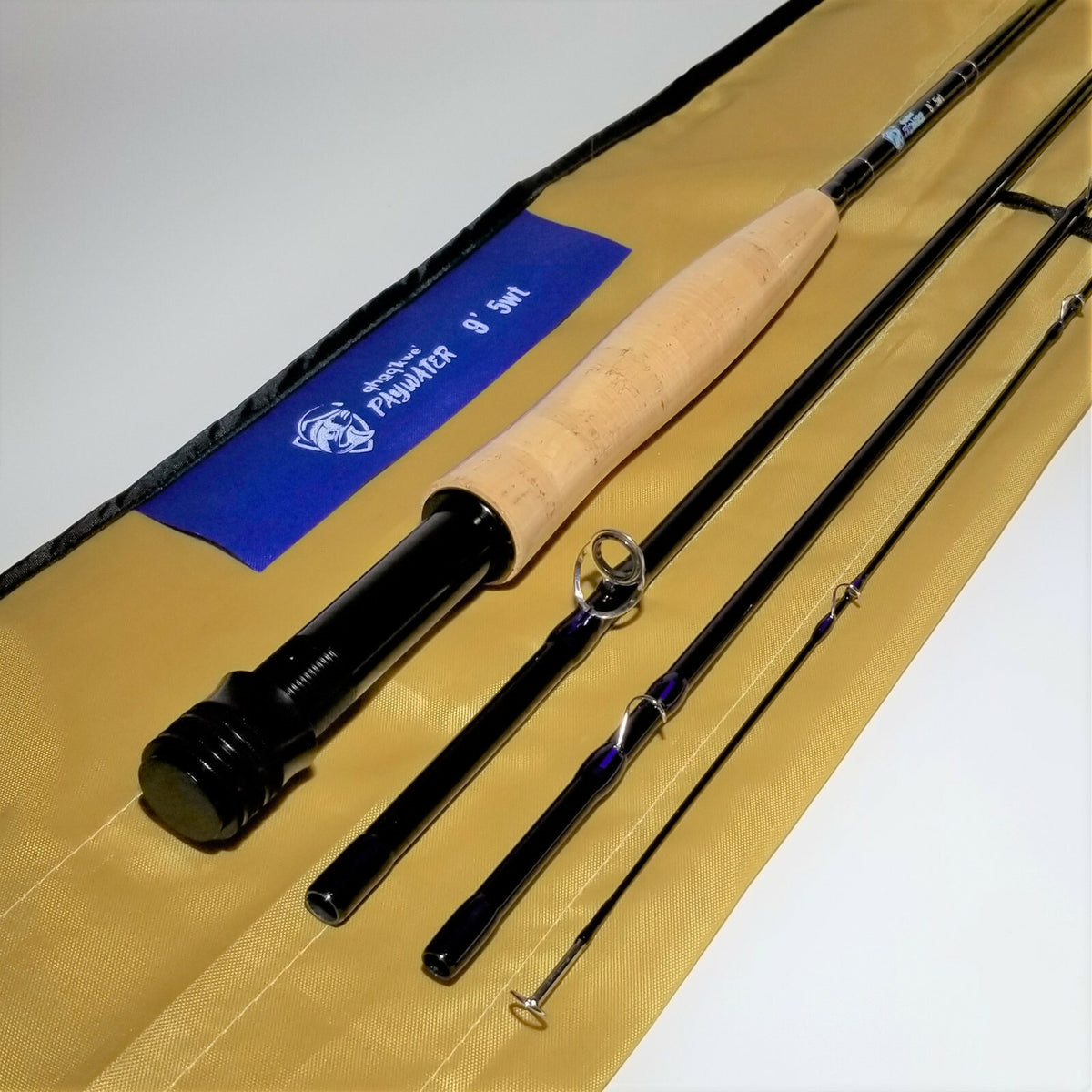 9ft Medium Action Fly Fishing Rod - 5wt IM6 Carbon, Snake Guides, 4-Piece with Case