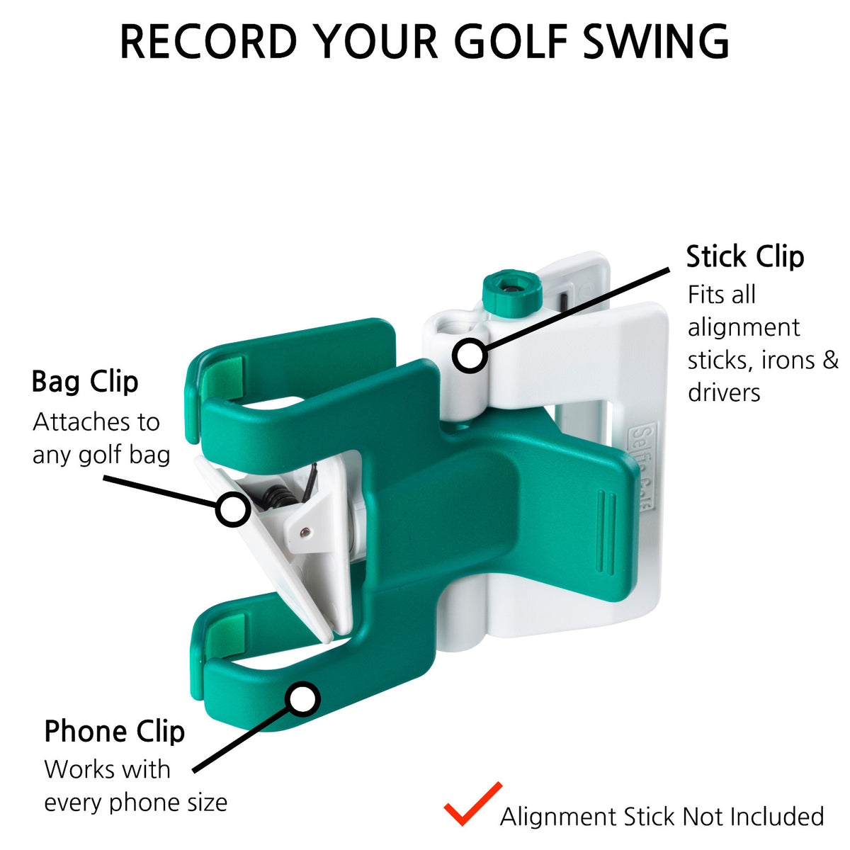 Golf Swing Recording Phone Holder - Golf Analyzer Accessories for All Phones
