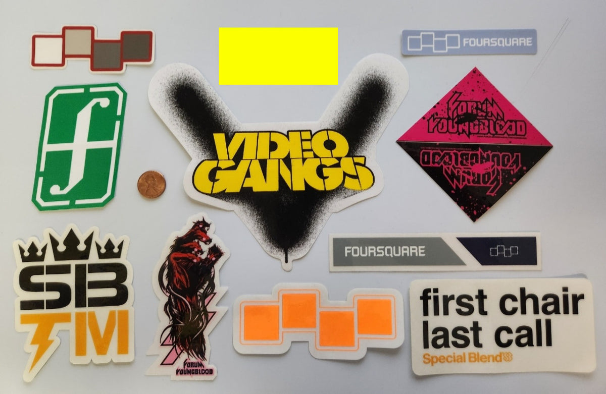 Vintage Snowboard Sticker Set - 10 Weatherproof Vinyl Decals, New Old Stock