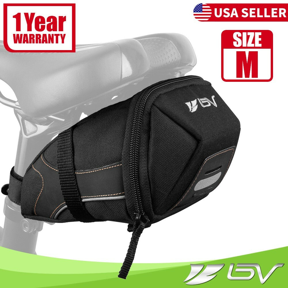 Bike Saddle Bag Rear Water-Resistant Storage Pouch - Medium Capacity