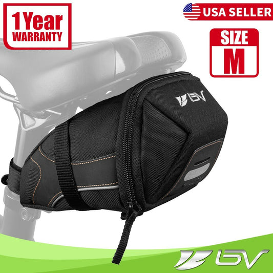 Bike Saddle Bag Rear Water-Resistant Storage Pouch - Medium Capacity