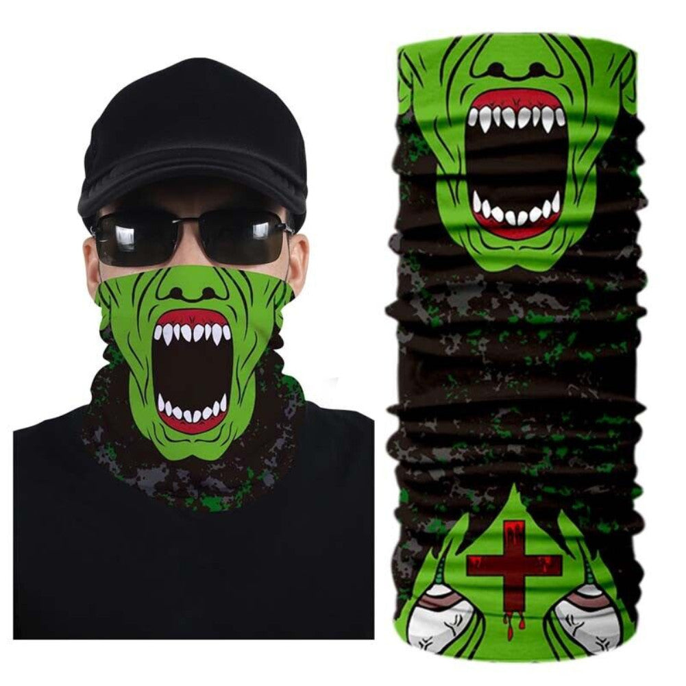 Unisex 3D Skull Neck Gaiter Face Mask - UV Protection, Multi-Way Wearable