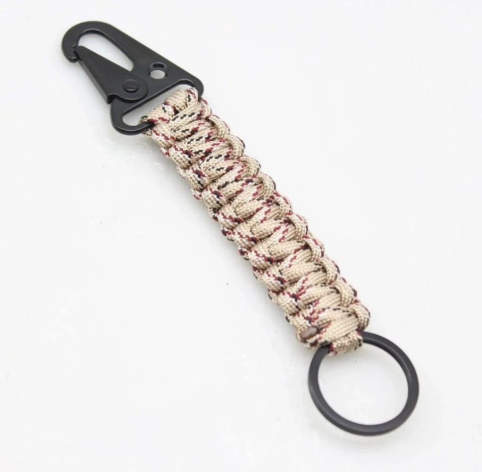 Tactical Paracord Keychain with HK Clip - Rugged EDC Key Fob and Lanyard