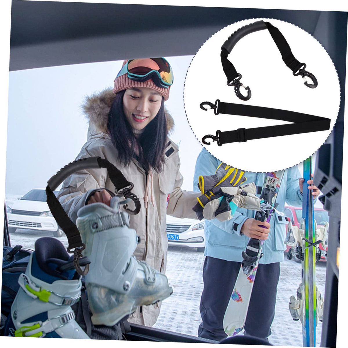 2pcs Ski Boot Carrier Straps for Easy Transportation Snowboard Boot Holder