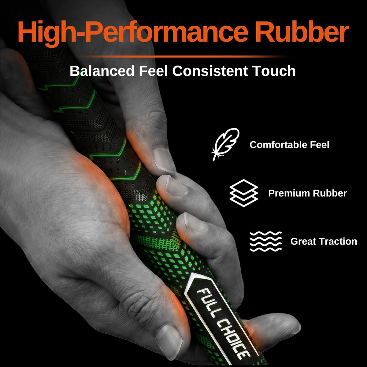 Golf Club Grips 13 Pack High Traction Rubber Midsize & Jumbo Options