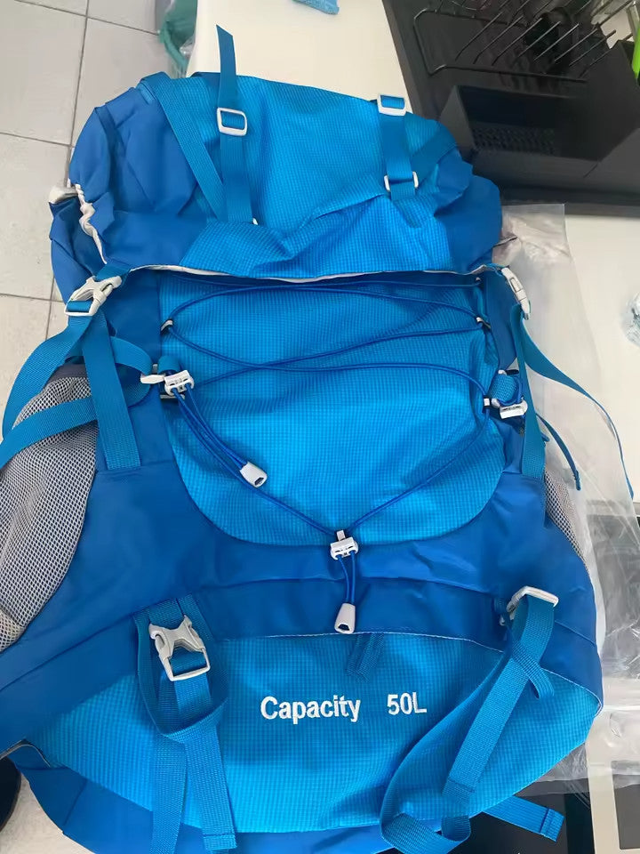 Lightweight 50L Hiking Backpack with Rain Cover - Breathable & Durable