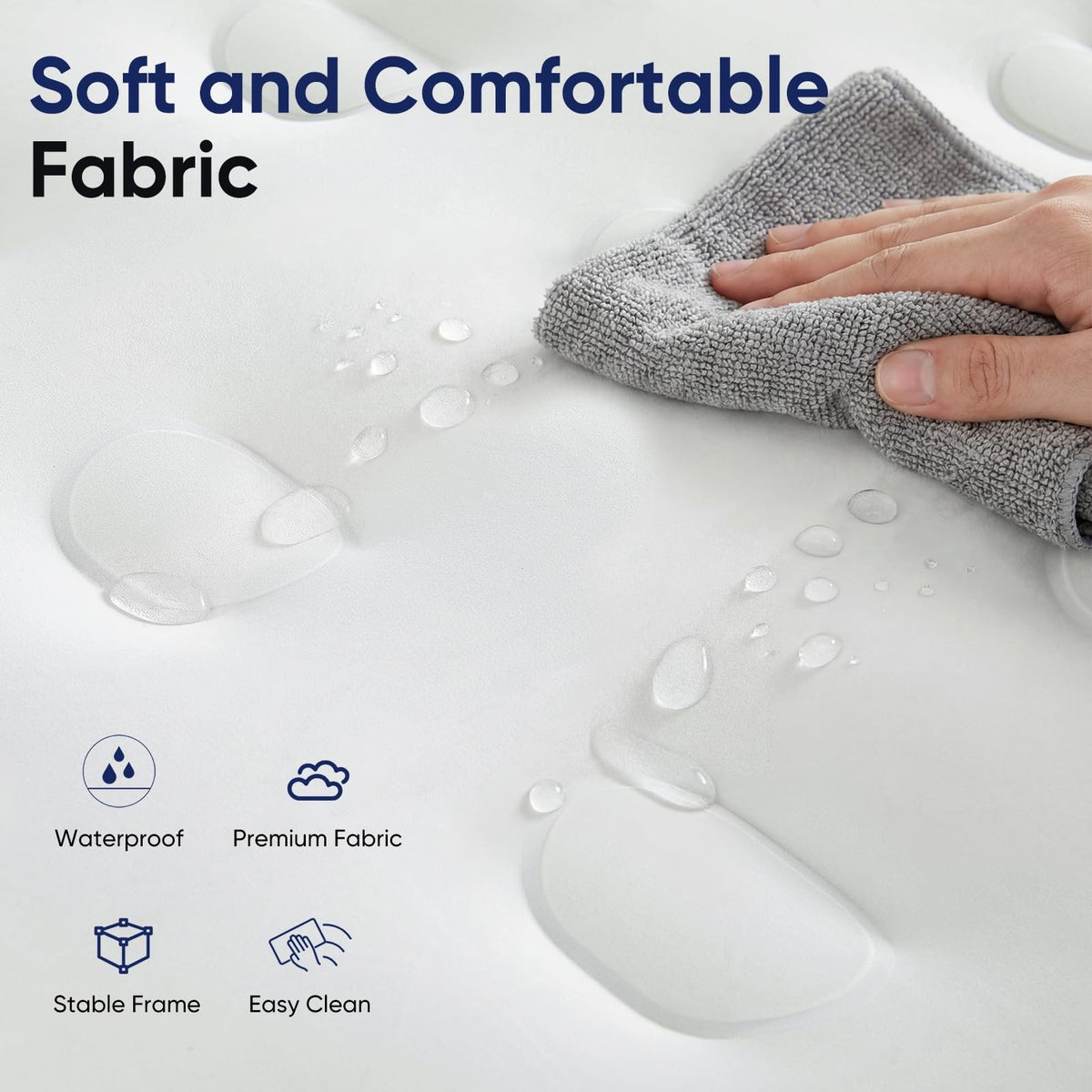 18-Inch Twin Air Mattress with Built-In Pump, Flocking Top, White
