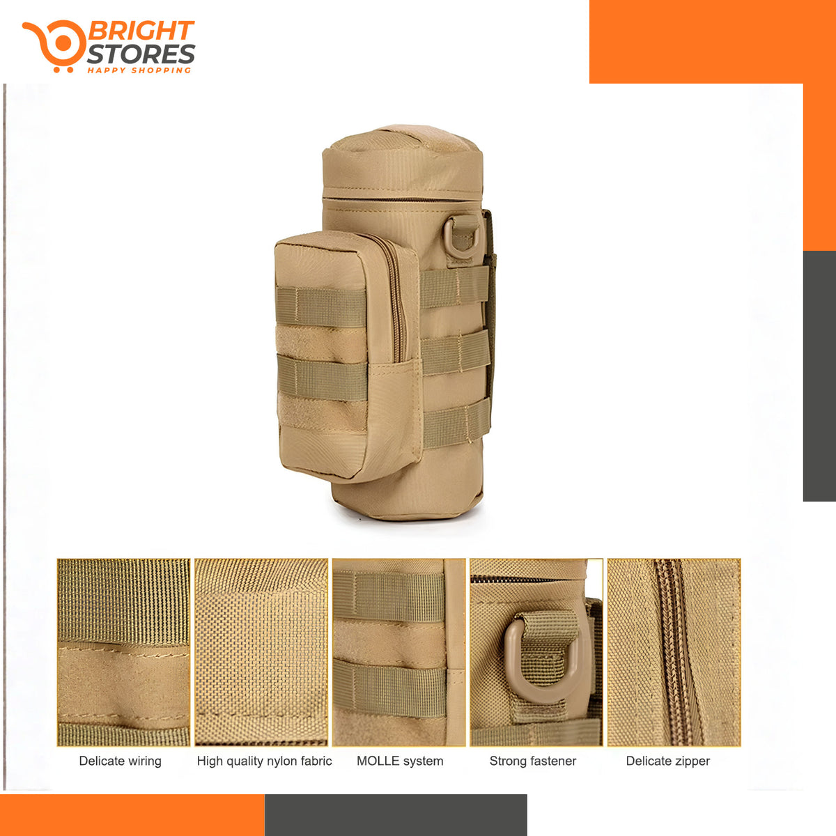 Tactical MOLLE Water Bottle Pouch Holder for Camping Hiking Outdoor Gear