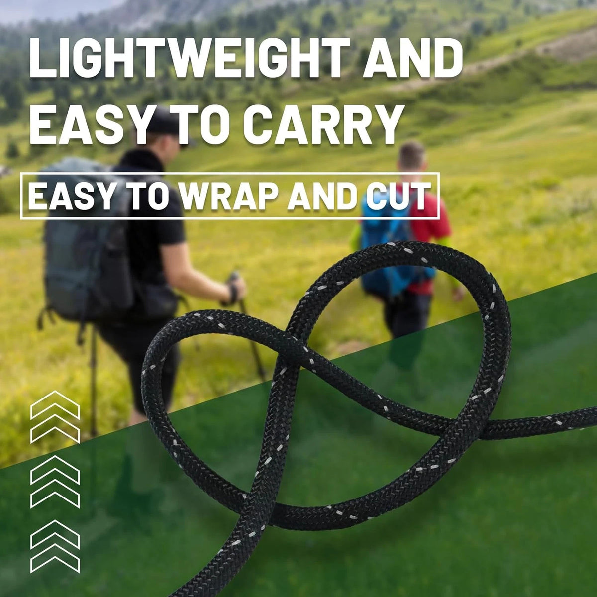 Reflective Paracord Rope 200ft 4mm, Strong Nylon Camping & Outdoor Cord