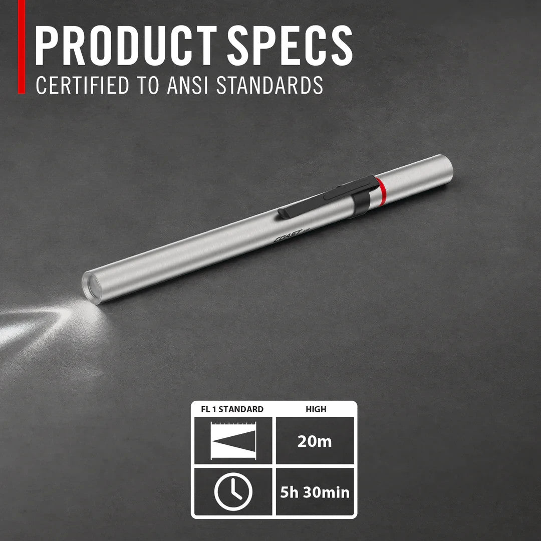 Rechargeable LED Penlight with Inspection Beam - Silver