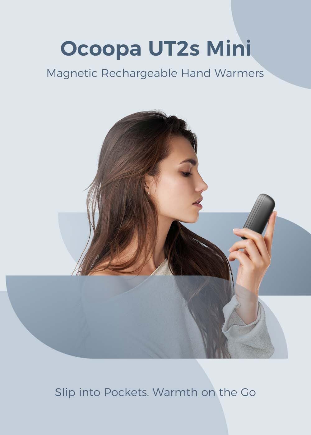 Rechargeable Magnetic Hand Warmers 2 Pack with 5600mAh Power Bank for Ski Camping