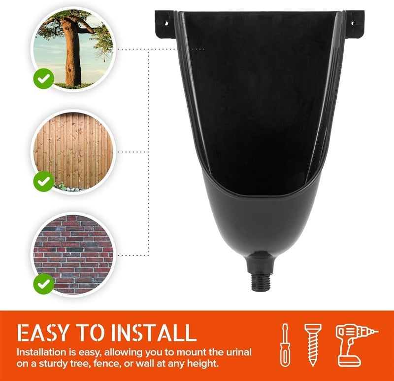 Waterless Urinal for Men Gray Plastic Portable Bathroom Fixture