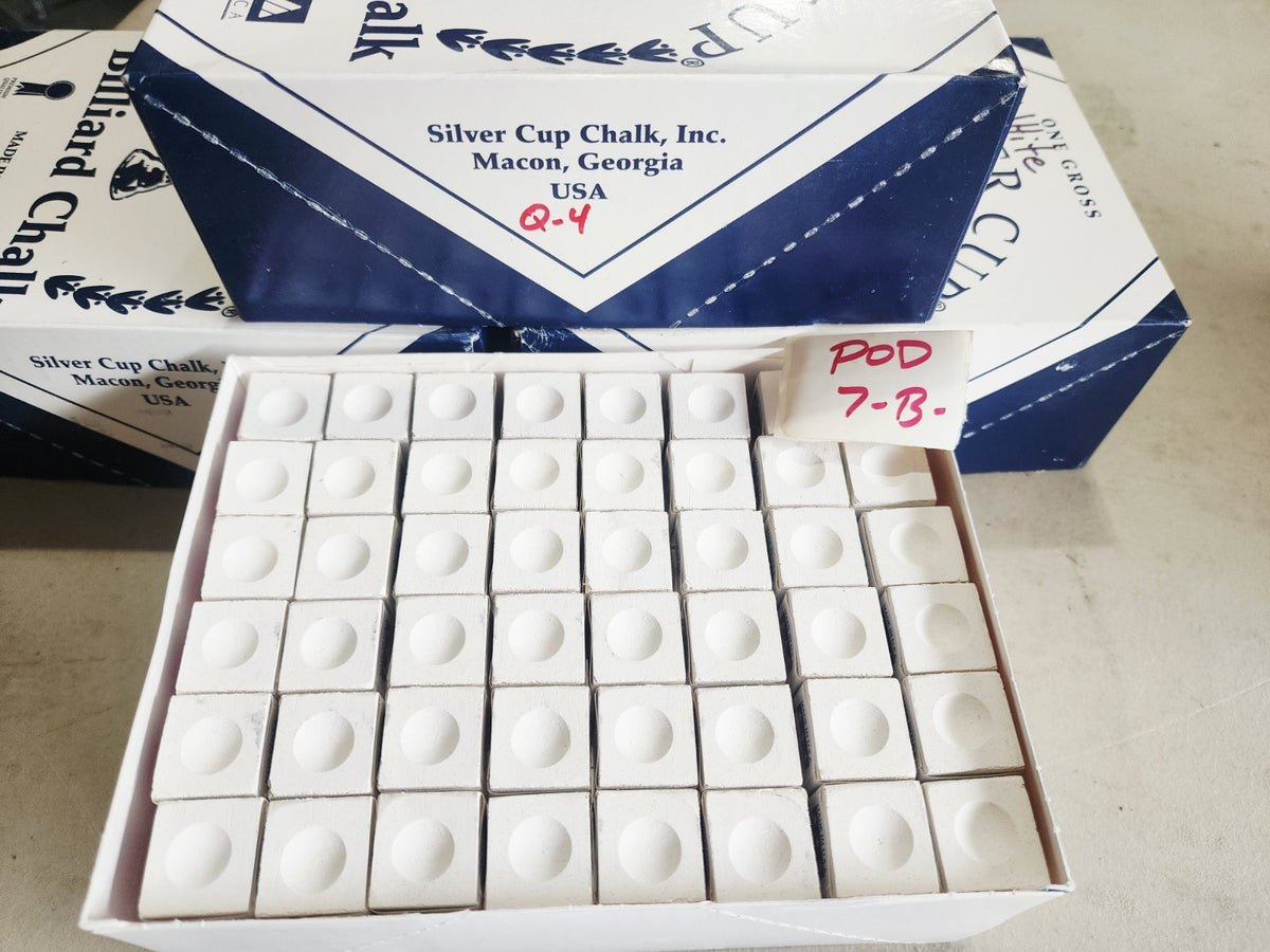 Silver Cup White Billiard Chalk Case Lot of 144