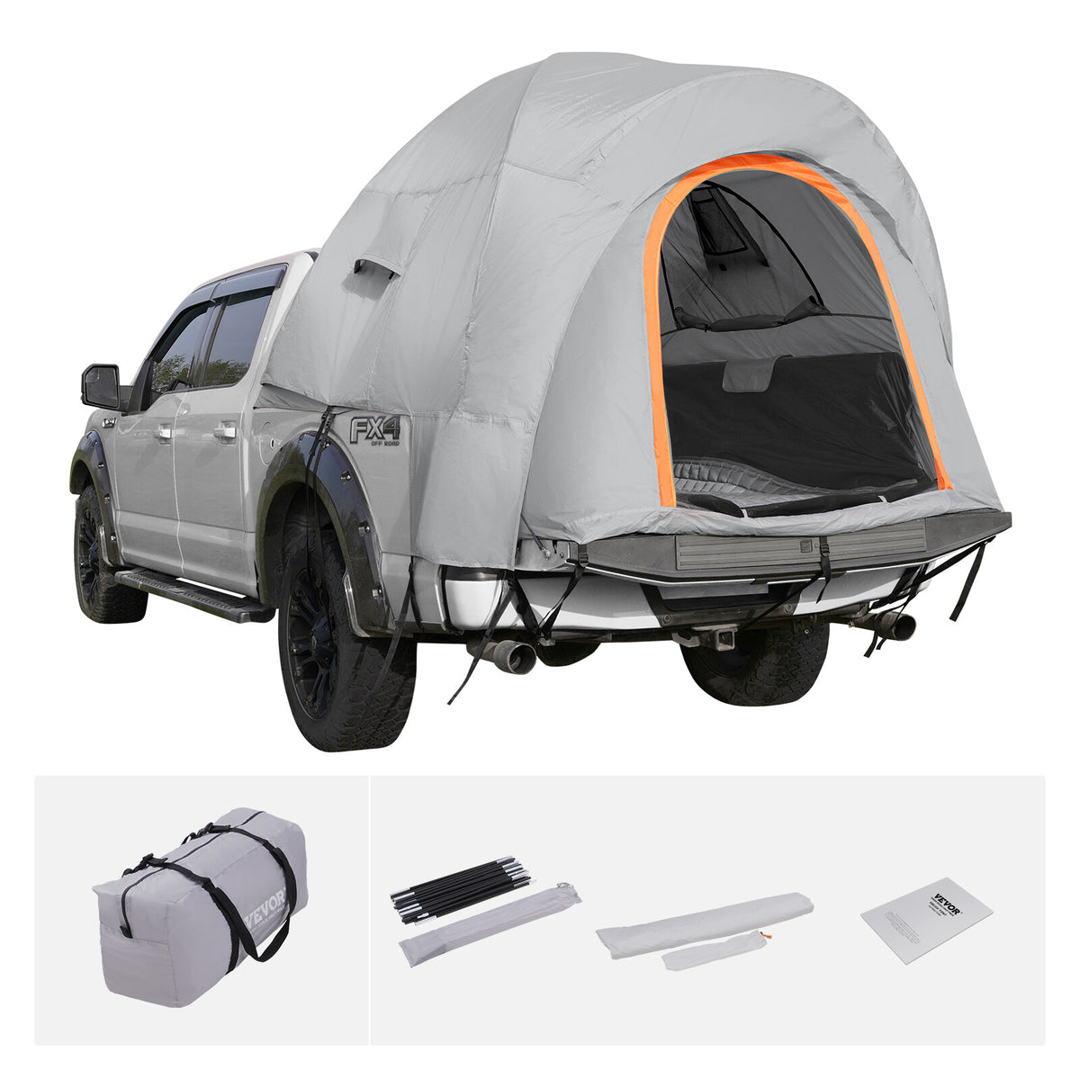 Pickup Truck Bed Tent Waterproof Camping Shelter for 5.5-6ft Vehicles