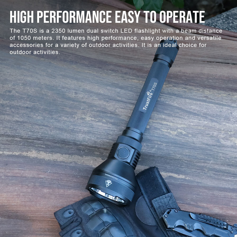 Rechargeable LED Tactical Flashlight 2350LM Long Range Hunting Torch