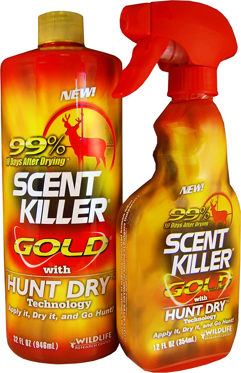 Wildlife Scent Killer Gold Spray Combo Pack 44 Ounce for Hunting & Odor Control