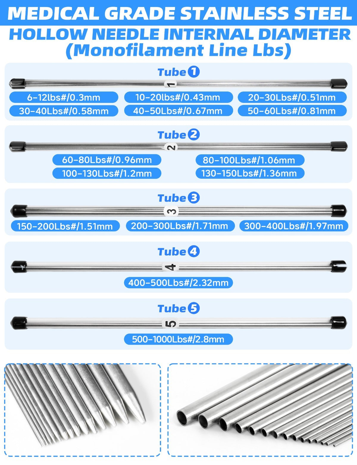 Spectra Threading & Splicing Needle Kit 21pcs for Line Splicing and Rigging