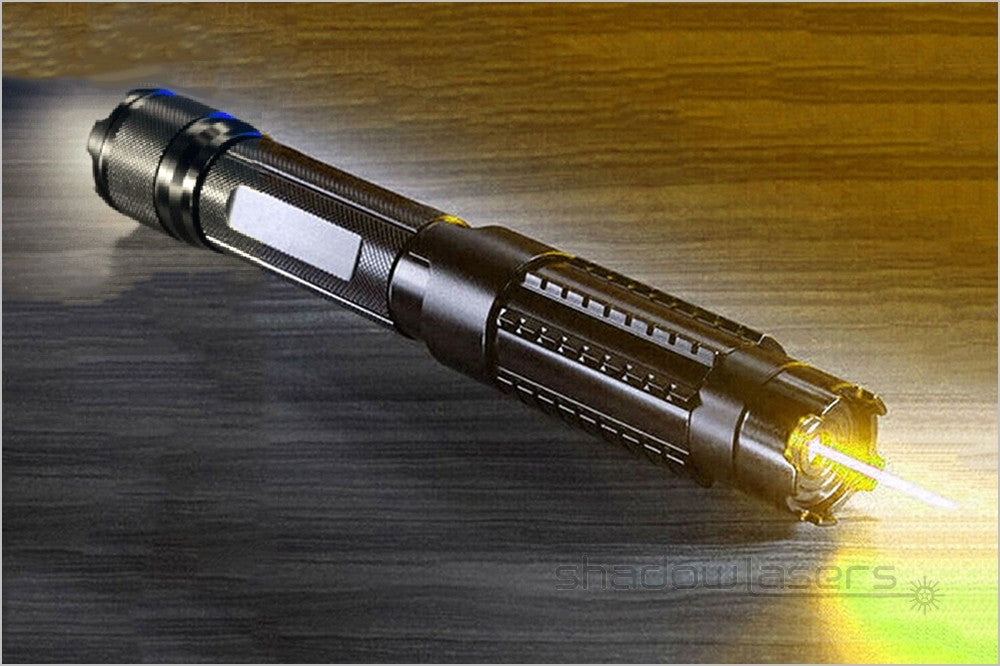 593nm Yellow Handheld Laser Pointer with Adjustable Focus and Safety Goggles