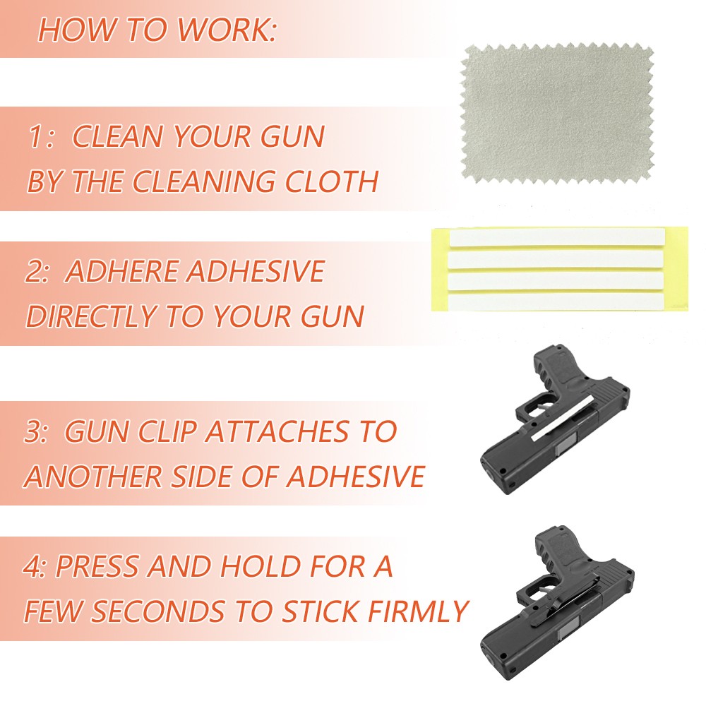 Concealed Carry Gun Belt Clip - Low Profile Slim IWB Holster for Tactical Use