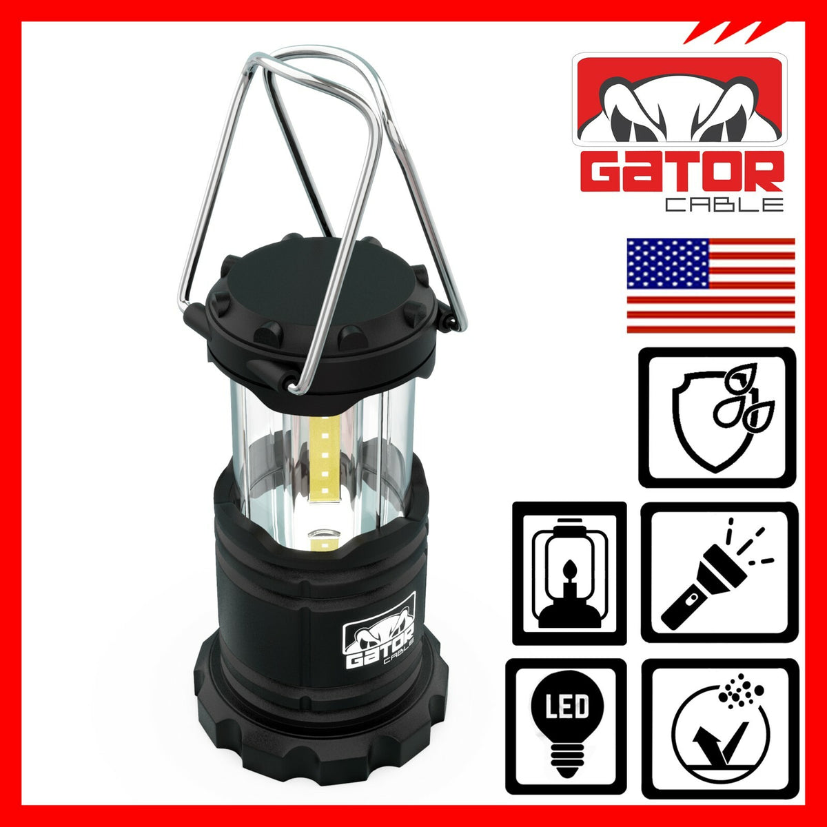 Portable Camping LED Lantern Set 2 Pack Bright Hurricane Light Battery Powered