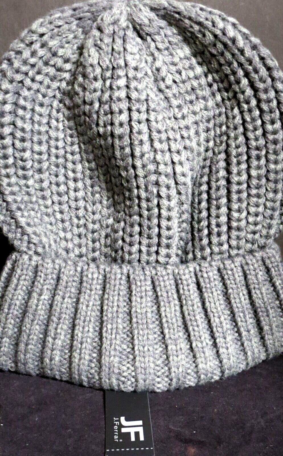 Men's Women's Gray Rib Knit Beanie Hat with Cuff - Winter Essential