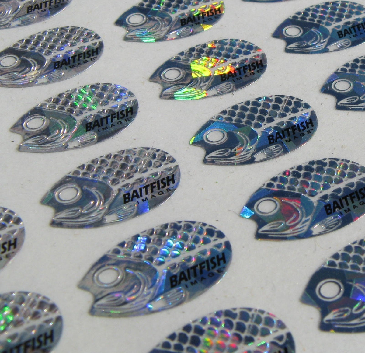 Holographic Baitfish Spinner Blade Decals for 1-2 Size Blades - 180 Pack