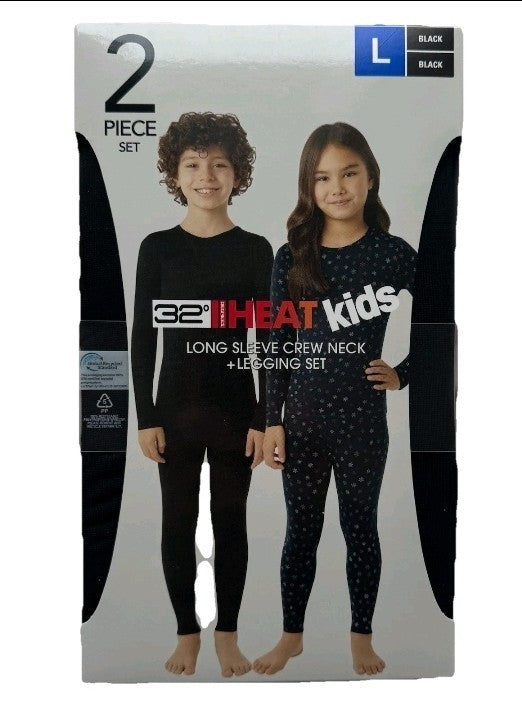 Kids Thermal Base Layer Set Black Size 12/14 Moisture-Wicking Warm Clothing