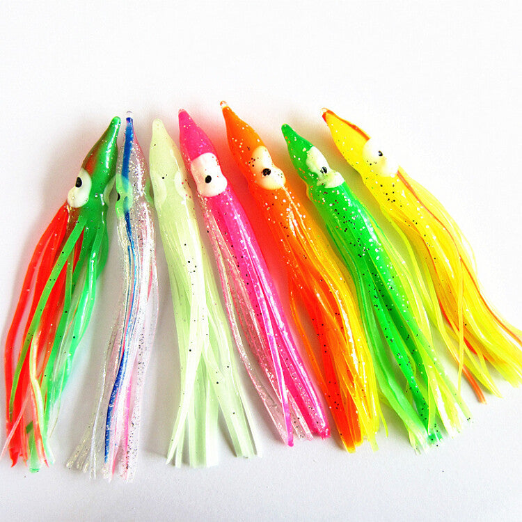 50PCS Soft Plastic Squid & Octopus Fishing Lures Set - Saltwater Trolling Baits