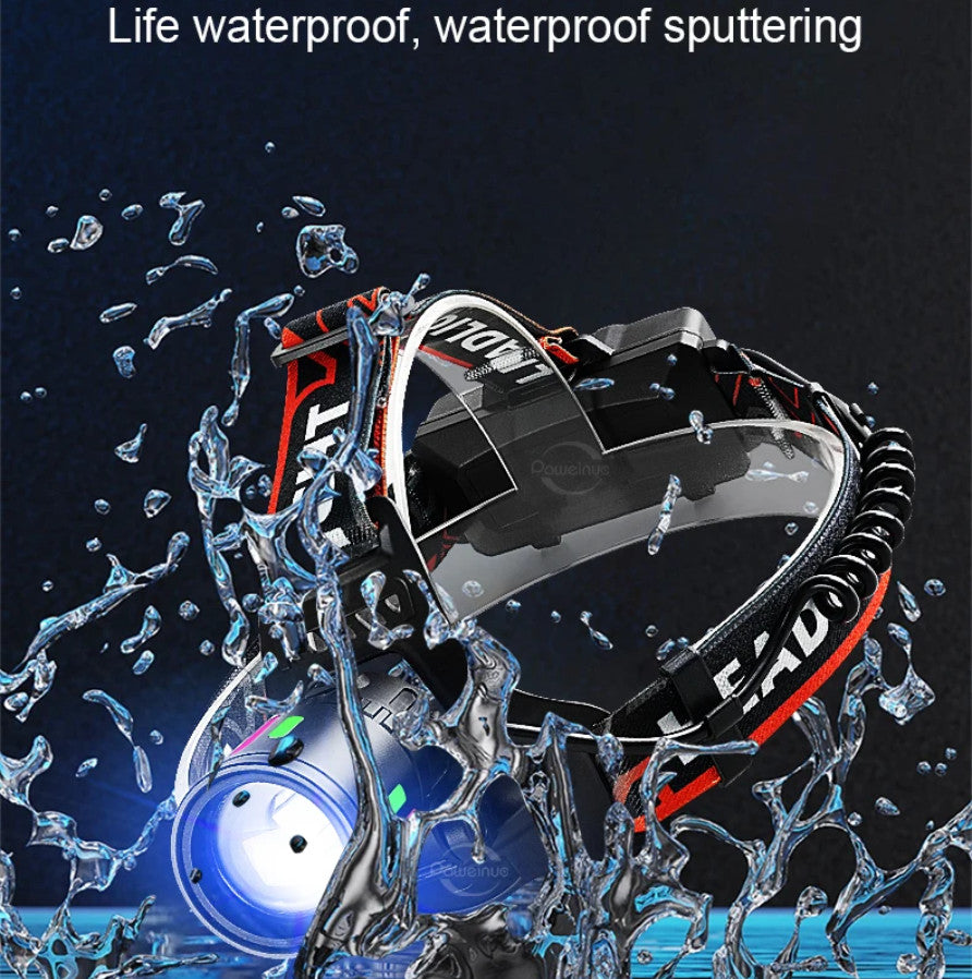100000LM Rechargeable LED Headlamp Waterproof Zoomable Head Torch for Camping Hunting