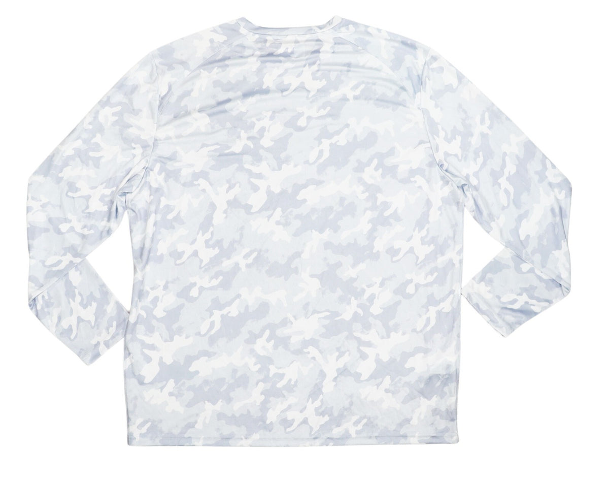 Men's Camo Print Long Sleeve Athletic Shirt - Performance, UV Sun Protection, Lightweight