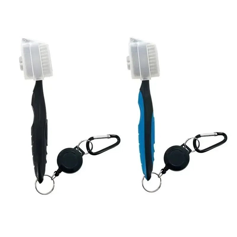 Golf Club Groove Cleaner Brush Kit with Retractable Cord and Spike