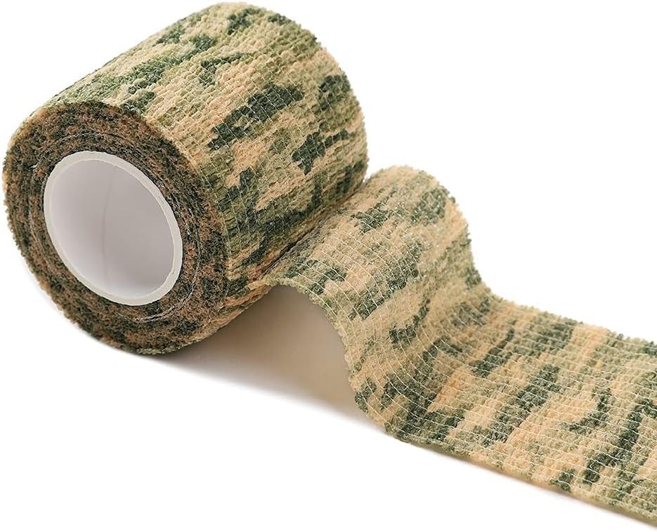 Self-Adhesive Camouflage Tape Wrap for Outdoor Hunting & Concealment - 12 or 24 Rolls
