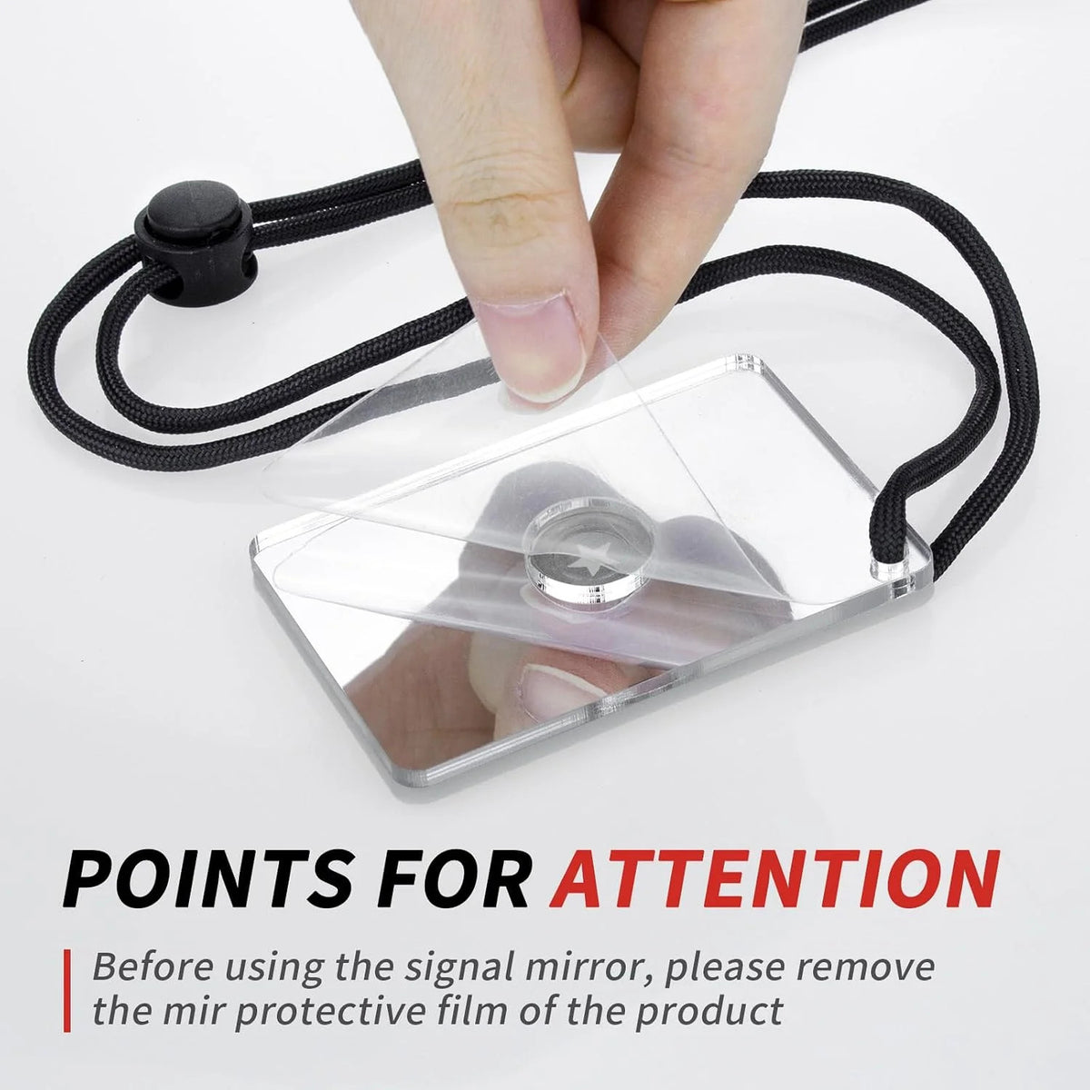 Survival Signal Mirror Reflective Emergency Rescue Tool with Lanyard