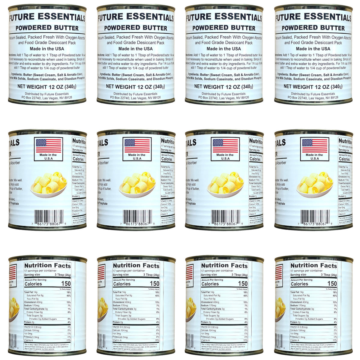 Powdered Butter 2.5 lbs Canned Cooking & Baking Ingredient - Multiple Pack Sizes