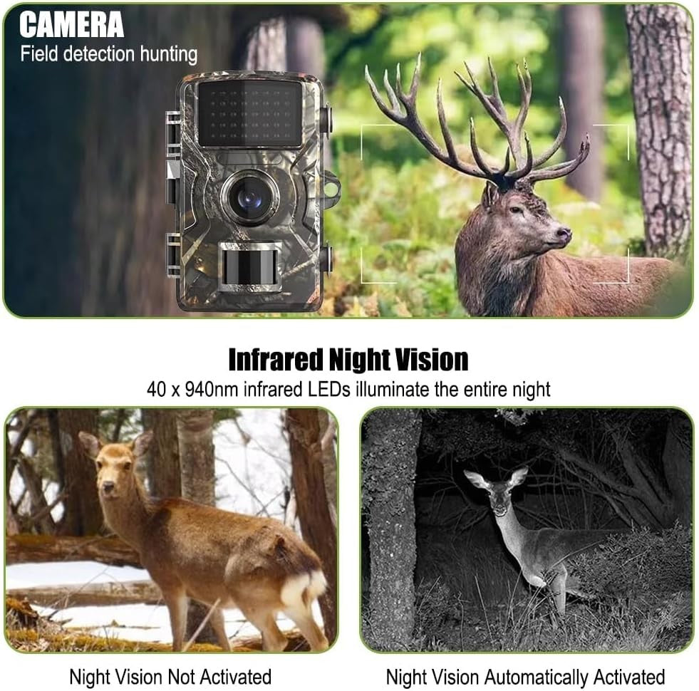 Wildlife Trail Camera Full HD 1080P Night Vision Waterproof Motion Sensor